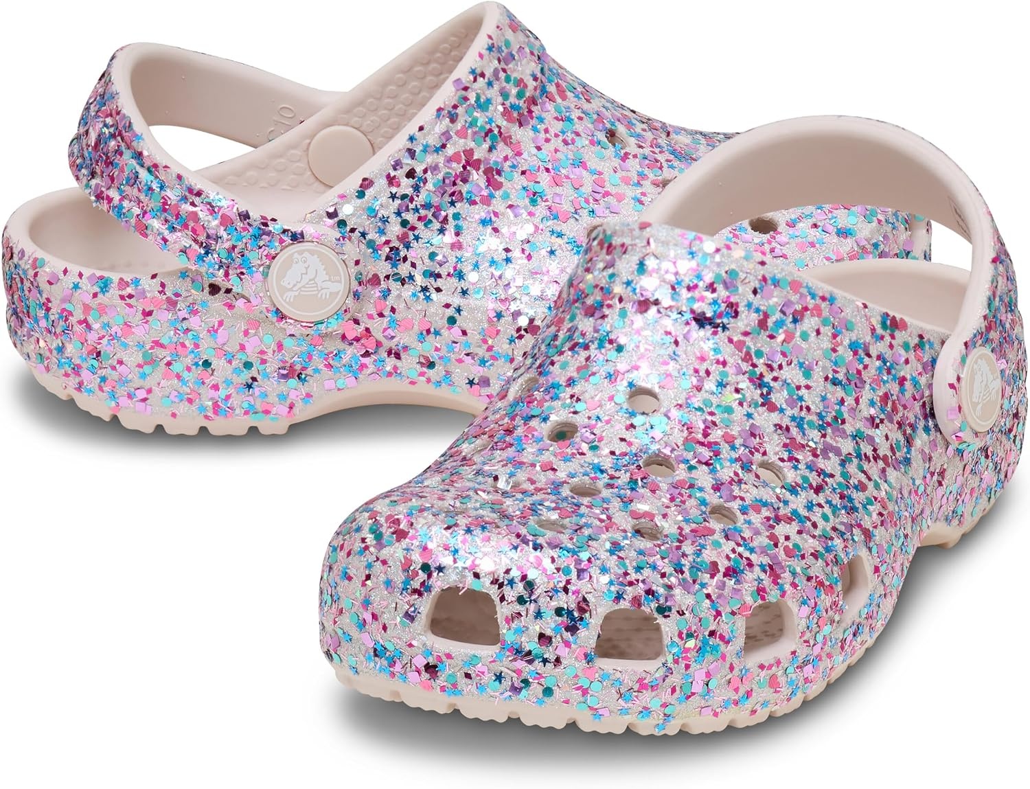 image:imageCrocs Kids Classic Glitter Clog Casual ShoesCocoa Crme