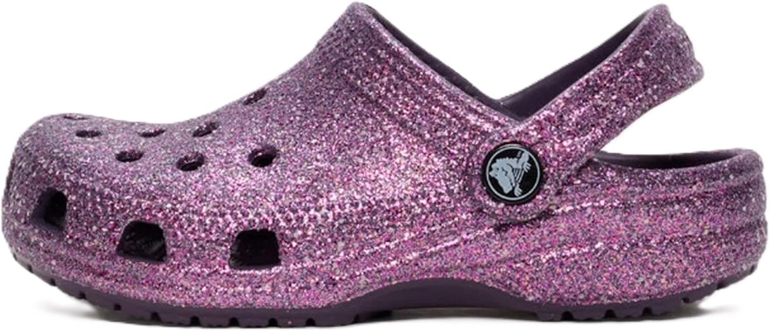 image:imageCrocs Kids Classic Glitter Clog Casual ShoesDark IrisMulti