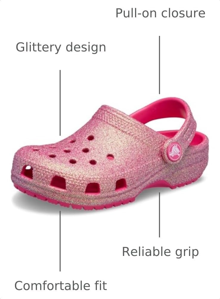 image:imageCrocs Kids Classic Glitter Clog Casual ShoesDragon Fruit