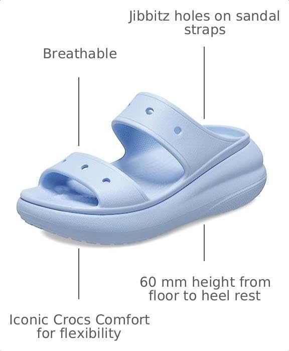 image:imageCrocs Unisex Adult Classic Crush Sandals Casual SandalsBlue Calcite