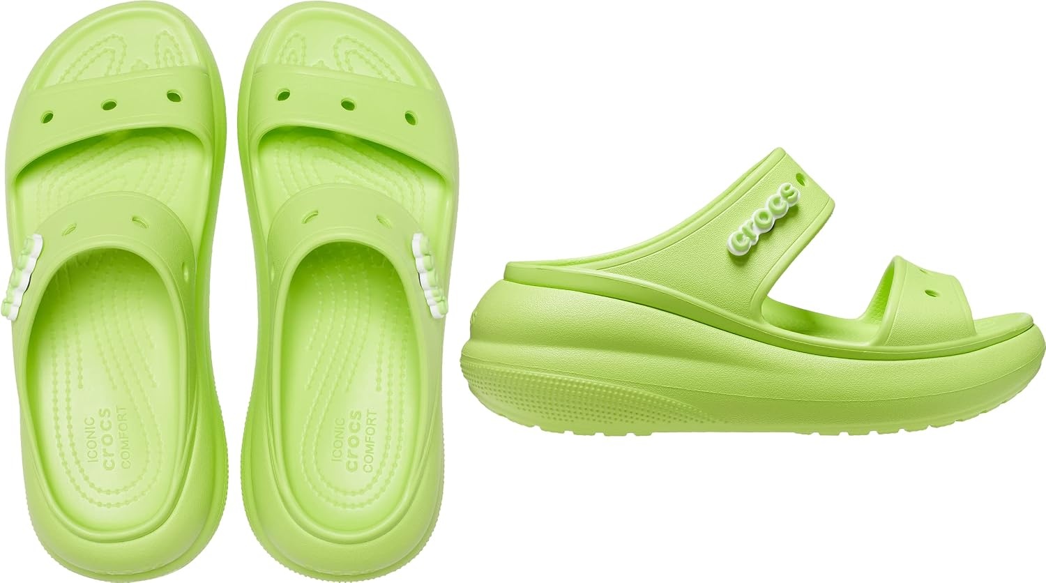 image:imageCrocs Unisex Adult Classic Crush Sandals Casual SandalsLimeade
