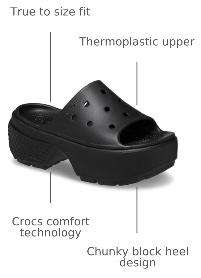 image:imageCrocs Womens Stomp Slides Casual SandalsBlack