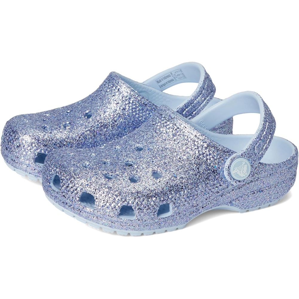 image:imageCrocs Kids Classic Glitter Clog  Casual ShoesBlue Frost Glitter