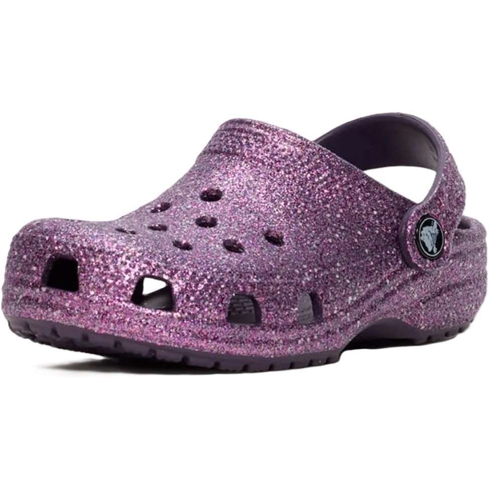 image:imageCrocs Kids Classic Glitter Clog  Casual ShoesDark IrisMulti
