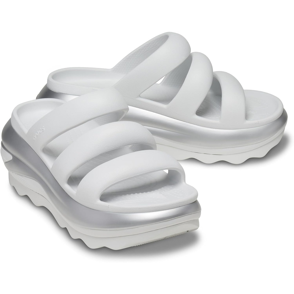 image:imageCrocs unisexadult Mega Crush Triple Strap Sandal  Casual SandalsMoonlightSilver Metallic