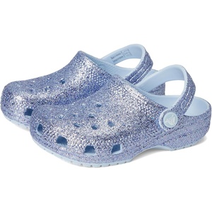 Crocs Kids Classic Glitter Clog | Casual Shoes(Blue Frost Glitter)
