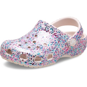 Crocs Kids Classic Glitter Clog | Casual Shoes(Cocoa Crème)