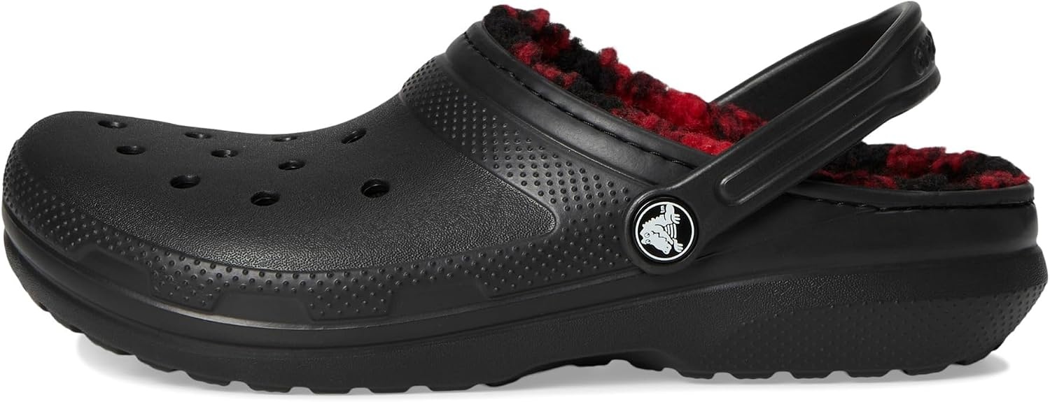 image:imageCrocs Kids Classic Holiday Lined ClogsBuffalo PlaidBlackVarsity Red 1