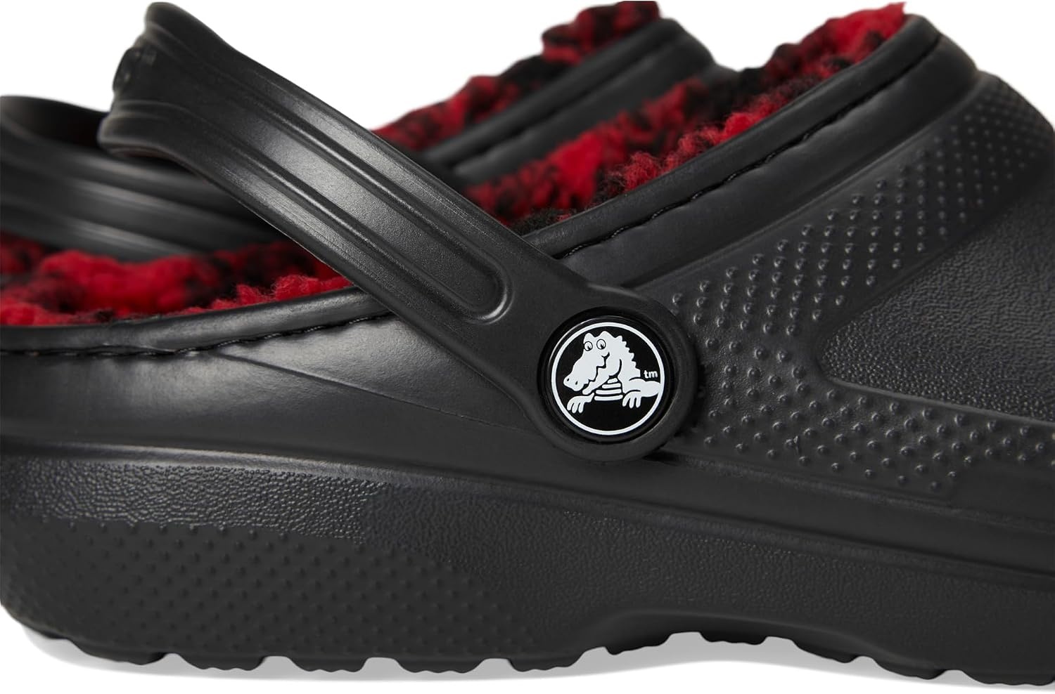 image:imageCrocs Kids Classic Holiday Lined ClogsBuffalo PlaidBlackVarsity Red 1