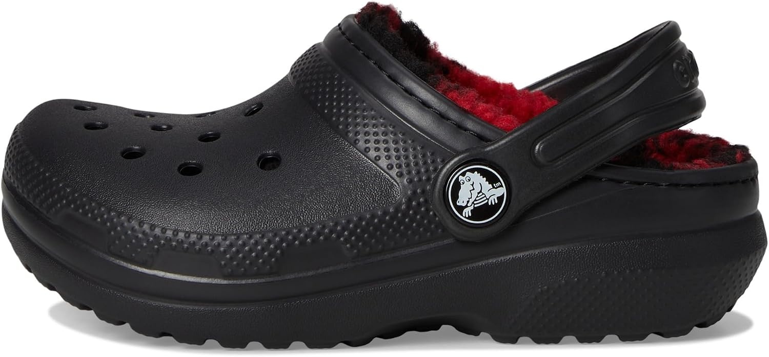 image:imageCrocs Kids Classic Lined Kids Clog Casual ShoesBuffalo PlaidBlackVarsity Red 1