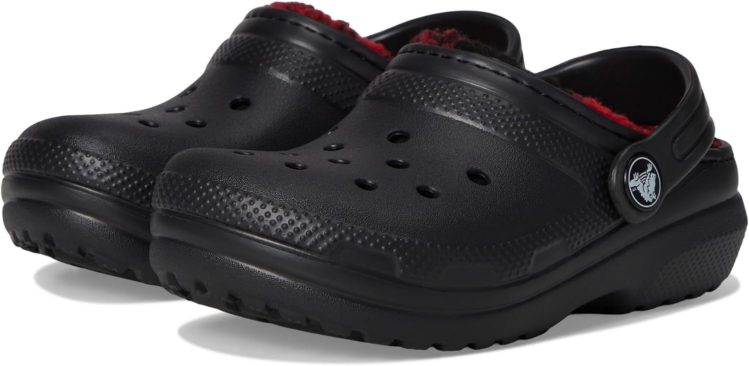image:imageCrocs Kids Classic Lined Kids Clog Casual ShoesBuffalo PlaidBlackVarsity Red 1