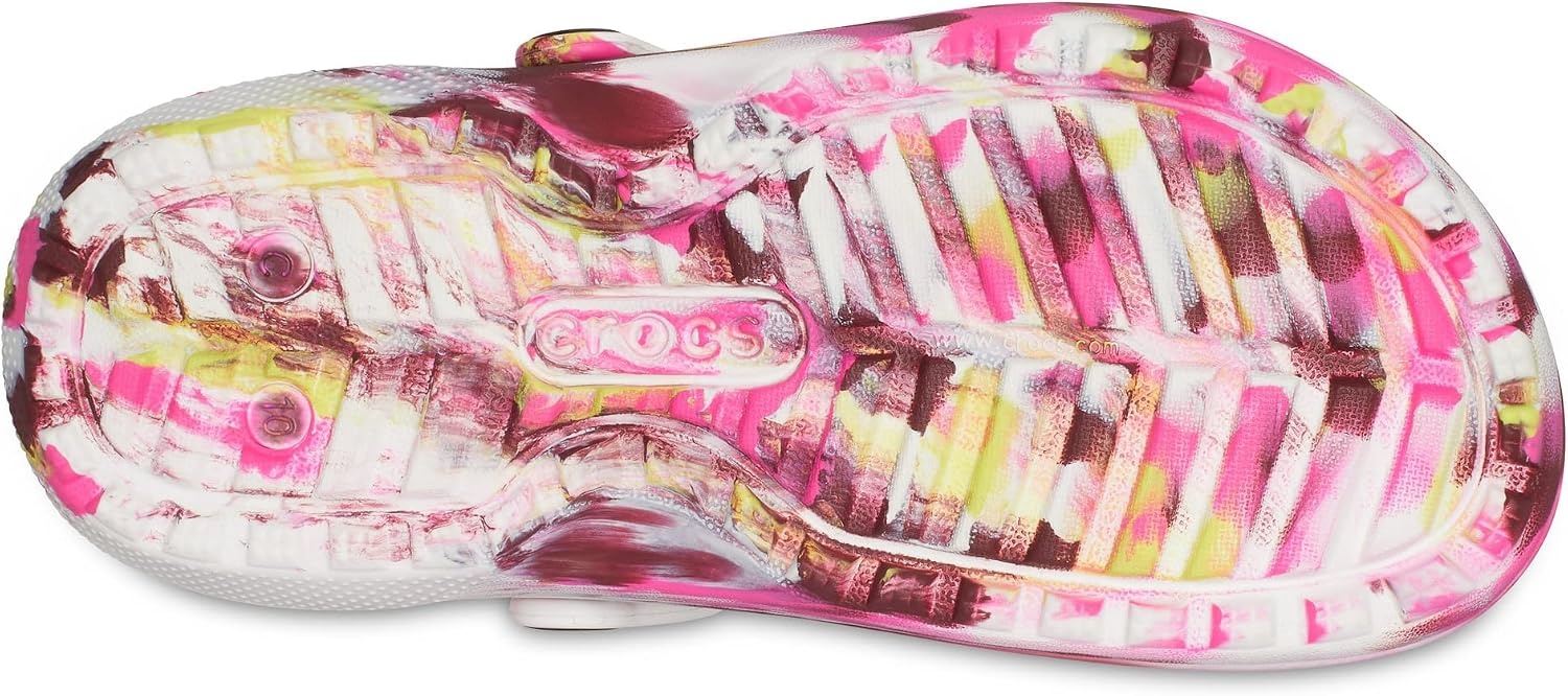 image:imageCrocs Kids Classic Lined Kids Clog Casual ShoesElectric PinkMulti Marbled Tiedye