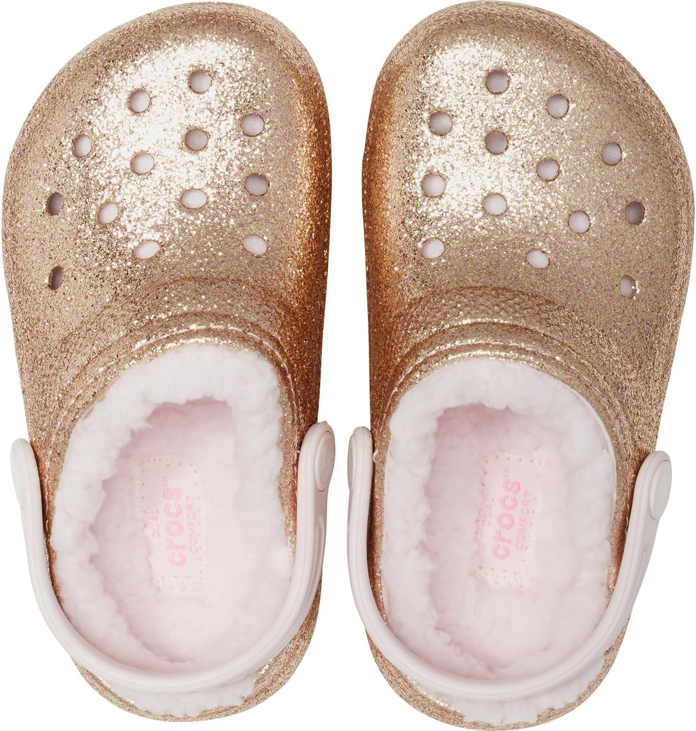 image:imageCrocs Kids Classic Lined Kids Clog Casual ShoesGoldBarely Pink