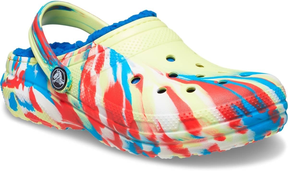 image:imageCrocs Kids Classic Lined Kids Clog Casual ShoesSulphurMulti Marbled Tiedye
