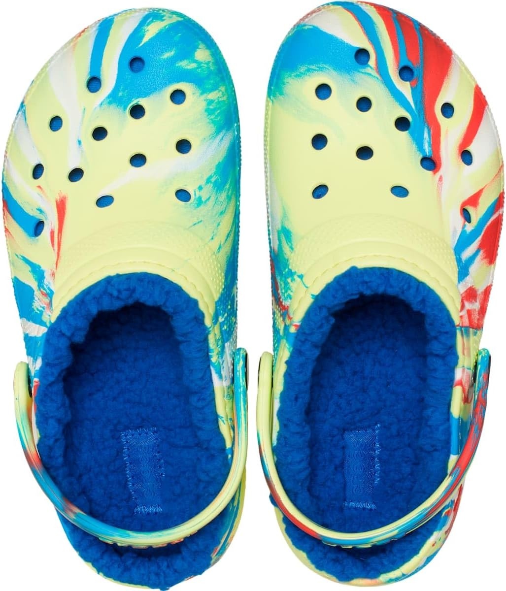 image:imageCrocs Kids Classic Lined Kids Clog Casual ShoesSulphurMulti Marbled Tiedye