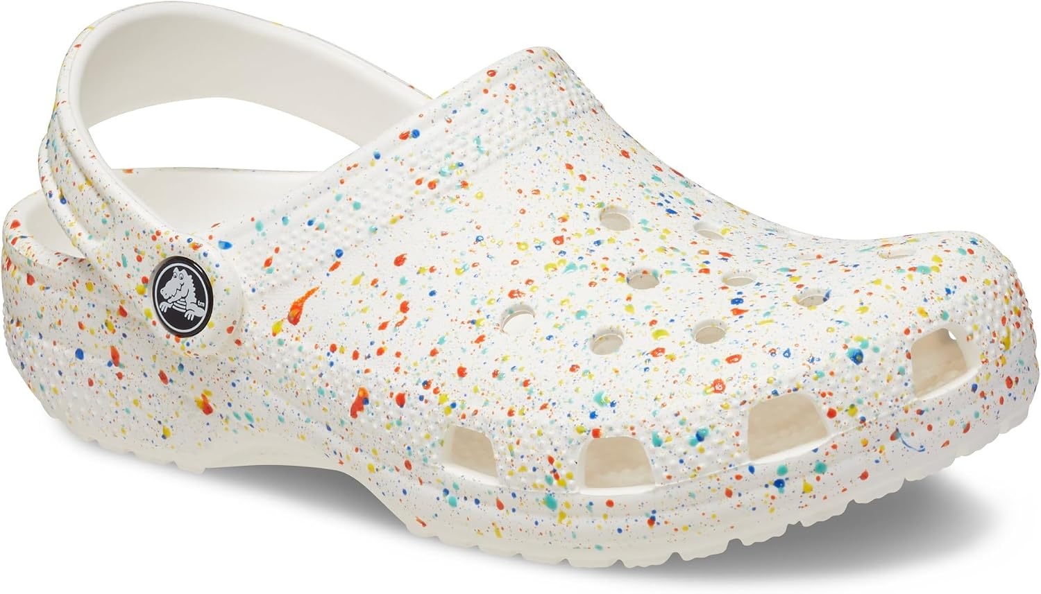 image:imageCrocs Kids Unisex Classic Graphic Clogs Little KidBig Kid WhiteMulti Paint Splatter 1 Medium