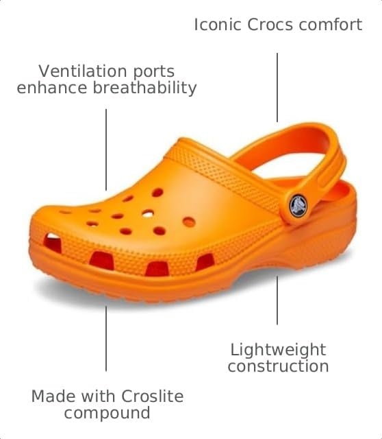 image:imageCrocs UnisexAdult Classic Clog Clogs for Women and MenOrange Zing