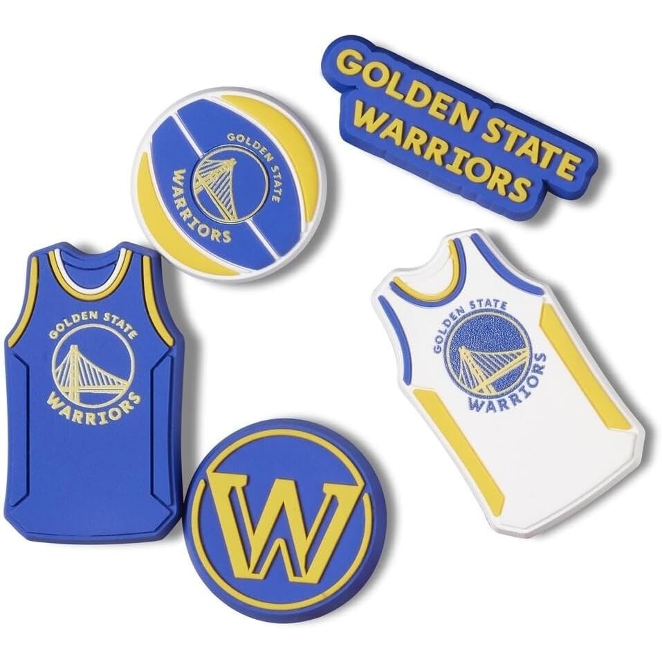image:imageCrocs Jibbitz Shoe Charms NBA Basketball Teams Sports Collection Multi PacksGolden State Warriors