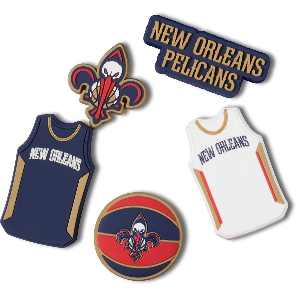 image:imageCrocs Jibbitz Shoe Charms NBA Basketball Teams Sports Collection Multi PacksNew Orleans Pelicans