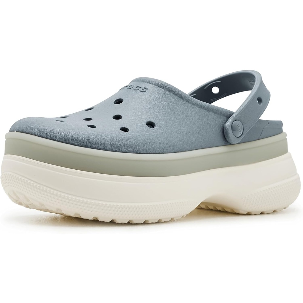 image:imageCrocs UnisexAdult Classic Stacked Clogs Platform Platform Casual ShoesFrosted Concrete
