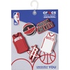 Crocs Jibbitz Shoe Charms, NBA Basketball Teams Sports Collection Multi Packs(Houston Rockets)