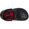 Crocs Kids’ Classic Lined Kids Clog | Casual Shoes(Buffalo Plaid/Black/Varsity Red 1)