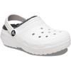 Crocs Kids’ Classic Lined Kids Clog | Casual Shoes(White/Grey)