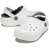 Crocs Kids’ Classic Lined Kids Clog | Casual Shoes(White/Grey)