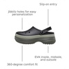 Crocs Unisex-Adult Classic Stacked Clogs Platform Platform | Casual Shoes(Black/Black)