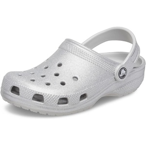 Crocs Kids Classic Glitter Clog | Casual Shoes(Silver Glitter)