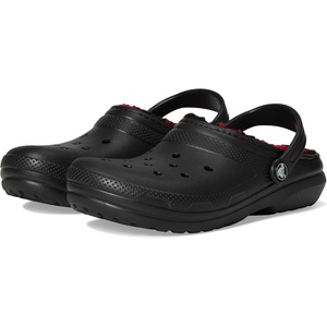 Crocs Kids’ Classic Holiday Lined Clogs(Buffalo Plaid/Black/Varsity Red 1)