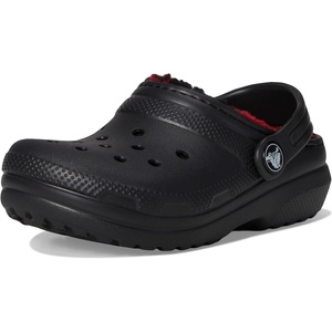 Crocs Kids’ Classic Lined Kids Clog | Casual Shoes(Buffalo Plaid/Black/Varsity Red 1)