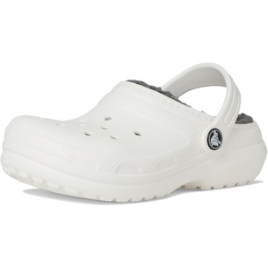 Crocs Kids’ Classic Lined Kids Clog | Casual Shoes(White/Grey)