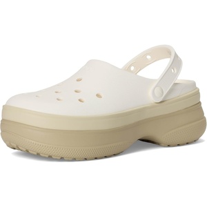 Crocs Unisex-Adult Classic Stacked Clogs Platform Platform | Casual Shoes(Chalk)