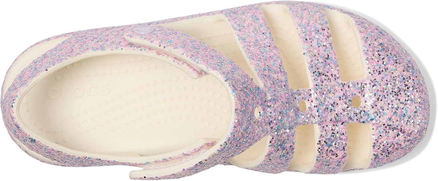 image:imageCrocs Kids Classic Fisherman Sandals Casual SandalsChalk Glitter