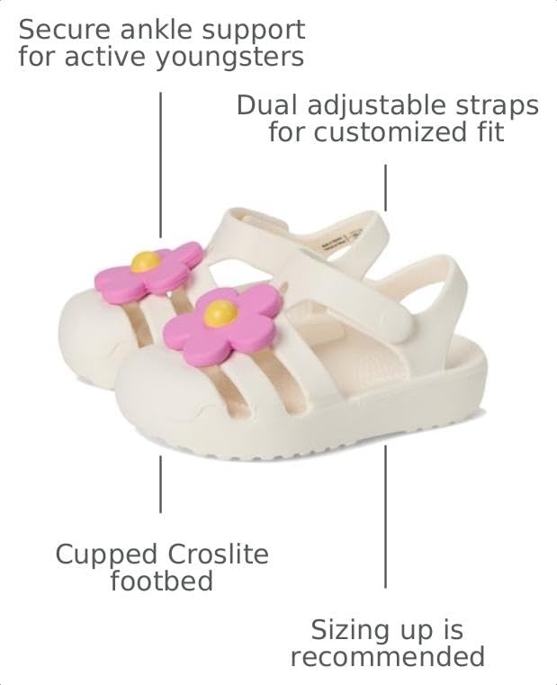 image:imageCrocs Kids Classic Fisherman Sandals Casual SandalsChalkFlower