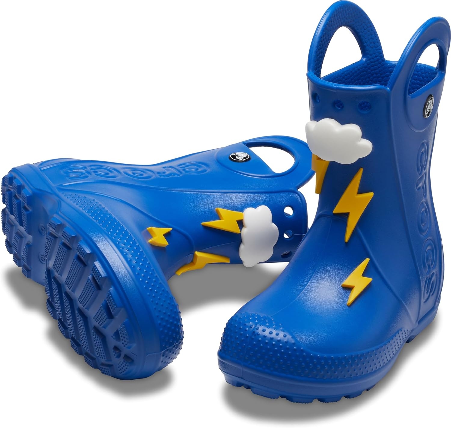 image:imageCrocs Kids Handle It Rain Boots Waterproof Slip On Shoes Kids Rain BootsBlue Bolt