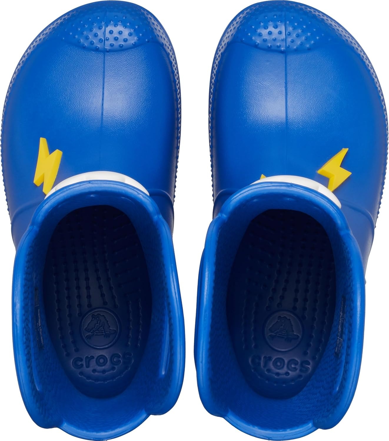 image:imageCrocs Kids Handle It Rain Boots Waterproof Slip On Shoes Kids Rain BootsBlueLightning Bolt