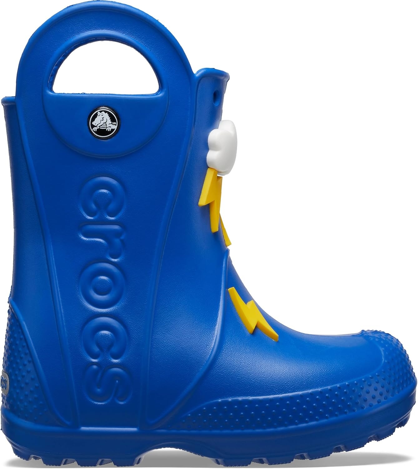 image:imageCrocs Kids Handle It Rain Boots Waterproof Slip On Shoes Kids Rain BootsBlueLightning Bolt