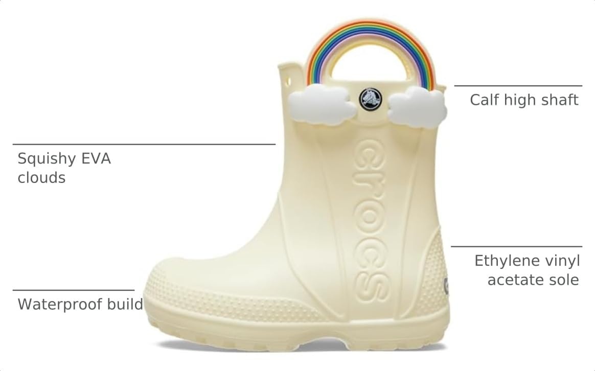 image:imageCrocs Kids Handle It Rain Boots Waterproof Slip On Shoes Kids Rain BootsButtercream