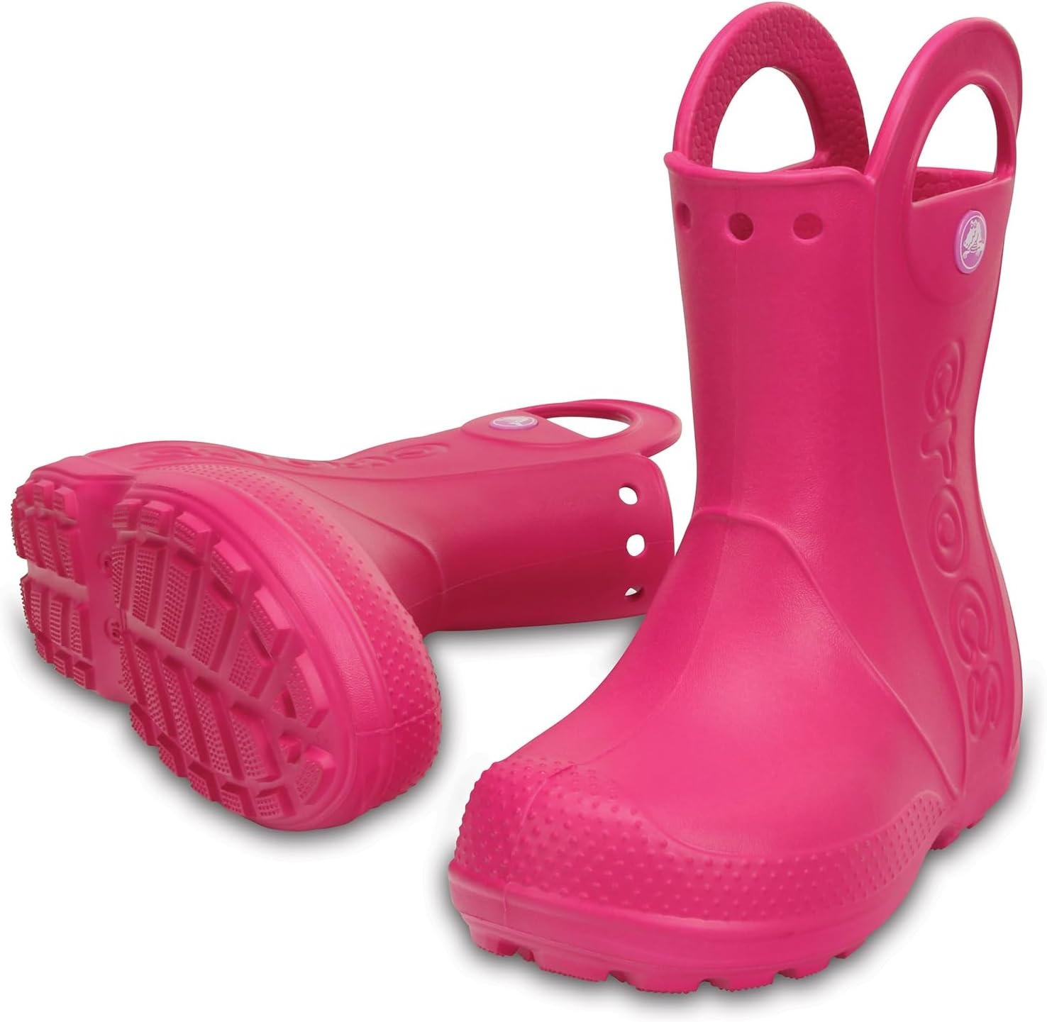 image:imageCrocs Kids Handle It Rain Boots Waterproof Slip On Shoes Kids Rain BootsCandy Pink