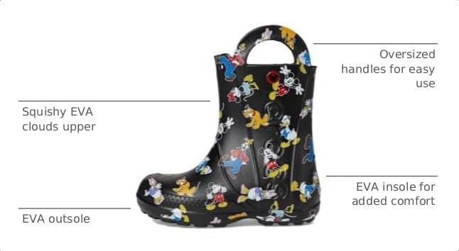 image:imageCrocs Kids Handle It Rain Boots Waterproof Slip On Shoes Kids Rain BootsMickey Friends