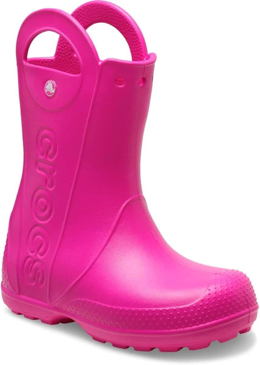image:imageCrocs Kids Handle It Rain Boots Waterproof Slip On Shoes Kids Rain BootsPink Crush
