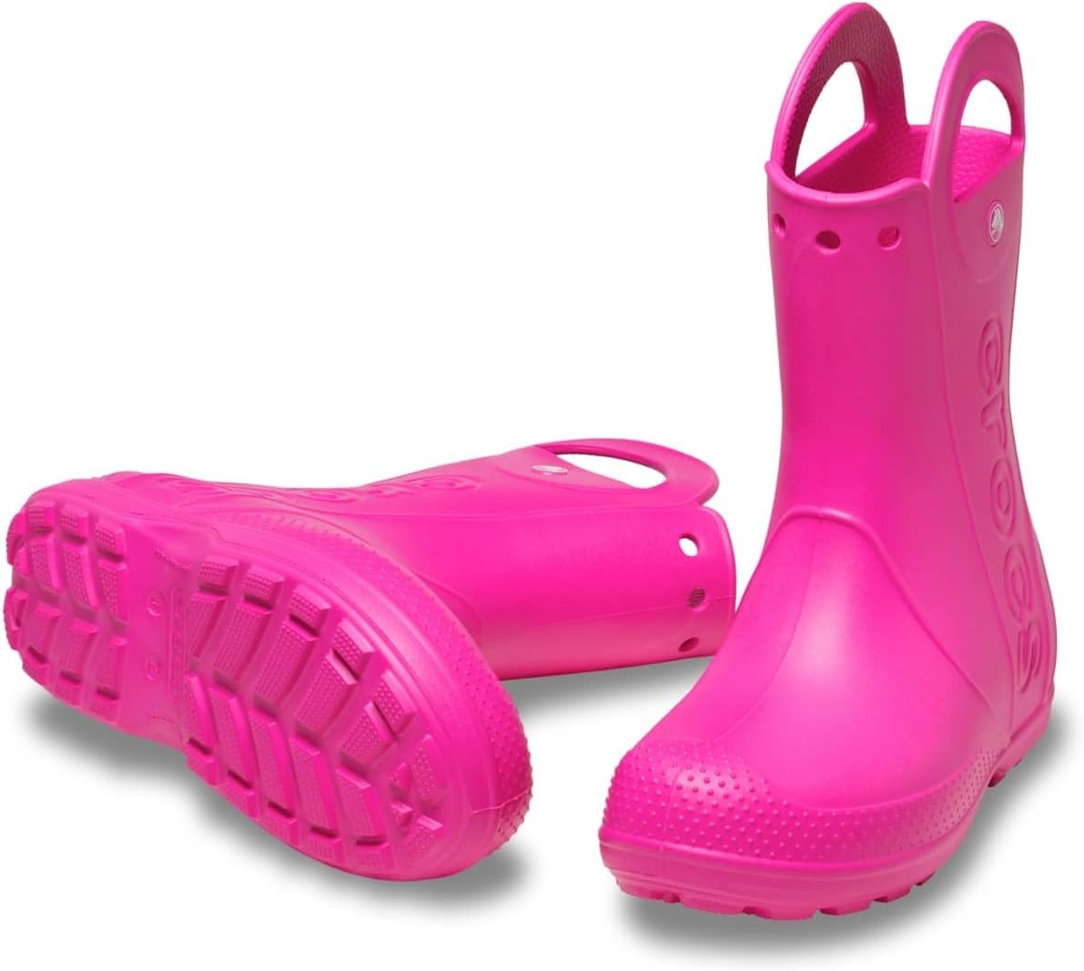 image:imageCrocs Kids Handle It Rain Boots Waterproof Slip On Shoes Kids Rain BootsPink Crush