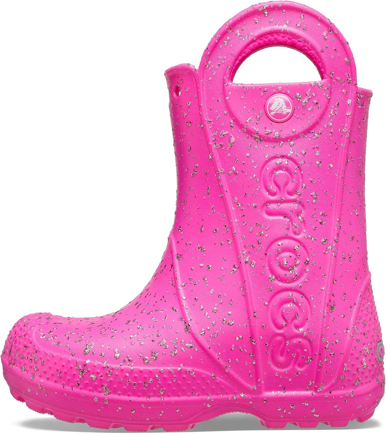 image:imageCrocs Kids Handle It Rain Boots Waterproof Slip On Shoes Kids Rain BootsPink Crush Glitter