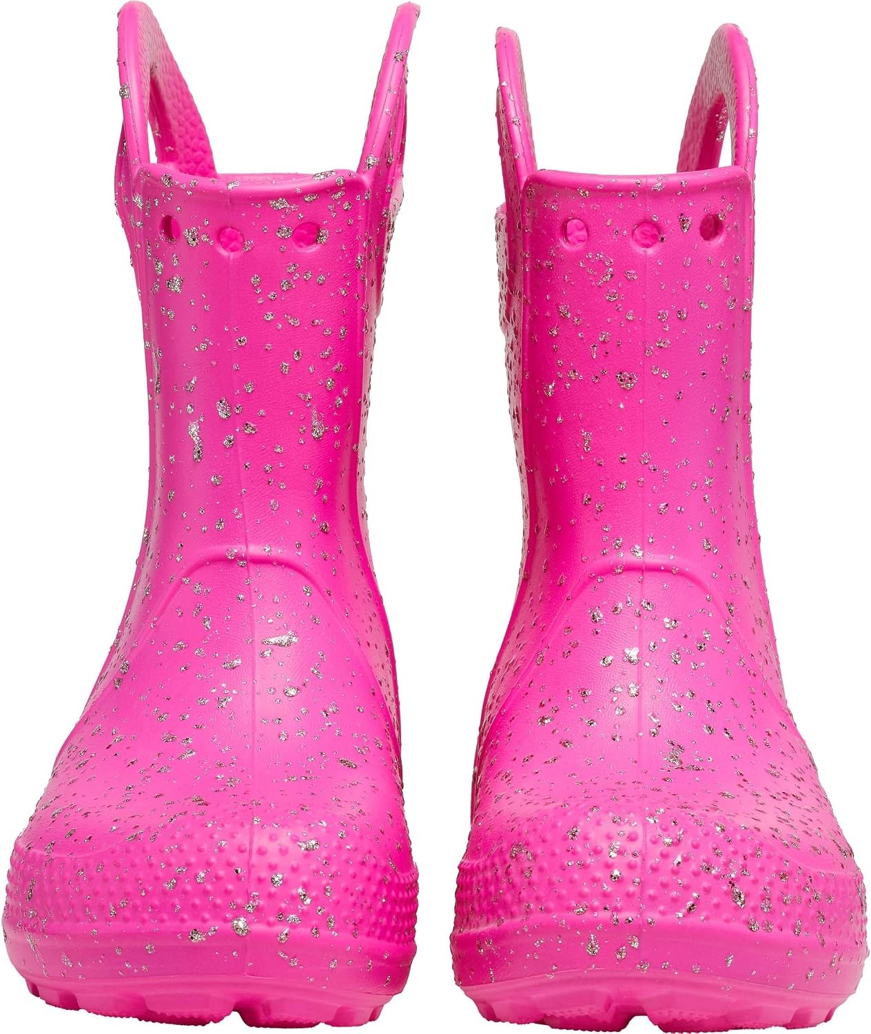 image:imageCrocs Kids Handle It Rain Boots Waterproof Slip On Shoes Kids Rain BootsPink Crush Glitter