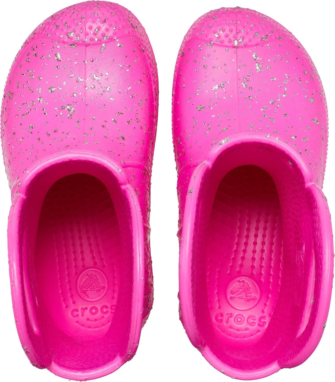 image:imageCrocs Kids Handle It Rain Boots Waterproof Slip On Shoes Kids Rain BootsPink Crush Glitter