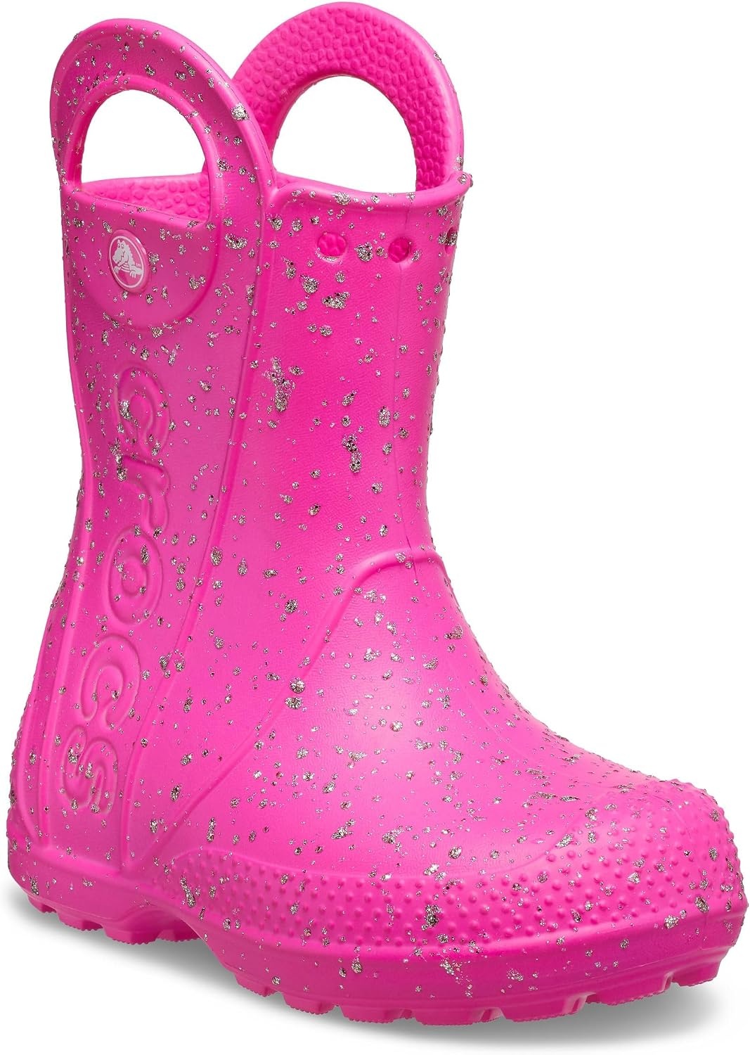 image:imageCrocs Kids Handle It Rain Boots Waterproof Slip On Shoes Kids Rain BootsPink Crush Glitter