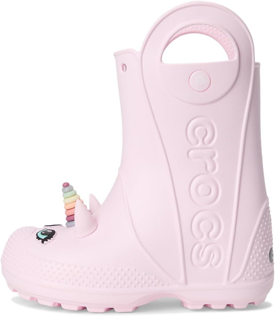 image:imageCrocs Kids Handle It Rain Boots Waterproof Slip On Shoes Kids Rain BootsPink Milk