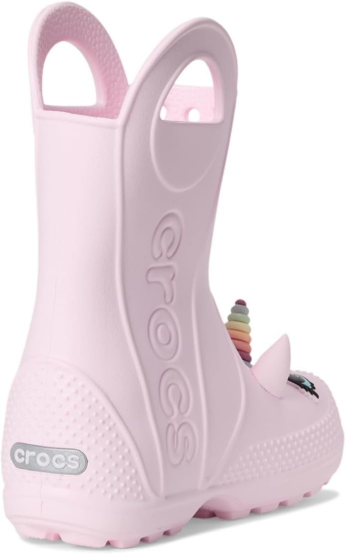 image:imageCrocs Kids Handle It Rain Boots Waterproof Slip On Shoes Kids Rain BootsPink Milk